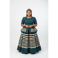 Peplum Waist Elegant Striped Maxi Dress
