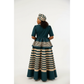 Peplum Waist Elegant Striped Maxi Dress