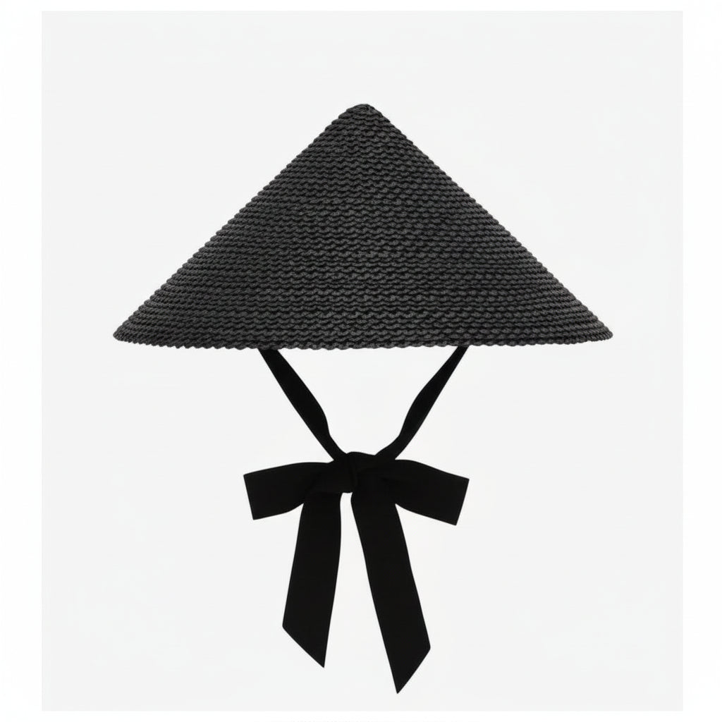 Conical Summer Wide Brim Straw Lace-up Straw Beach Hat
