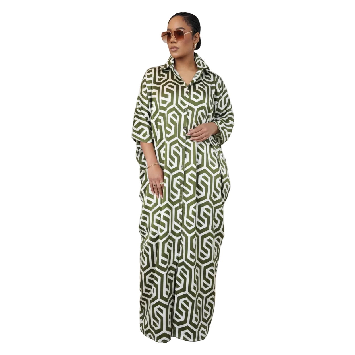 Vintage Short Sleeve Maxi Dress