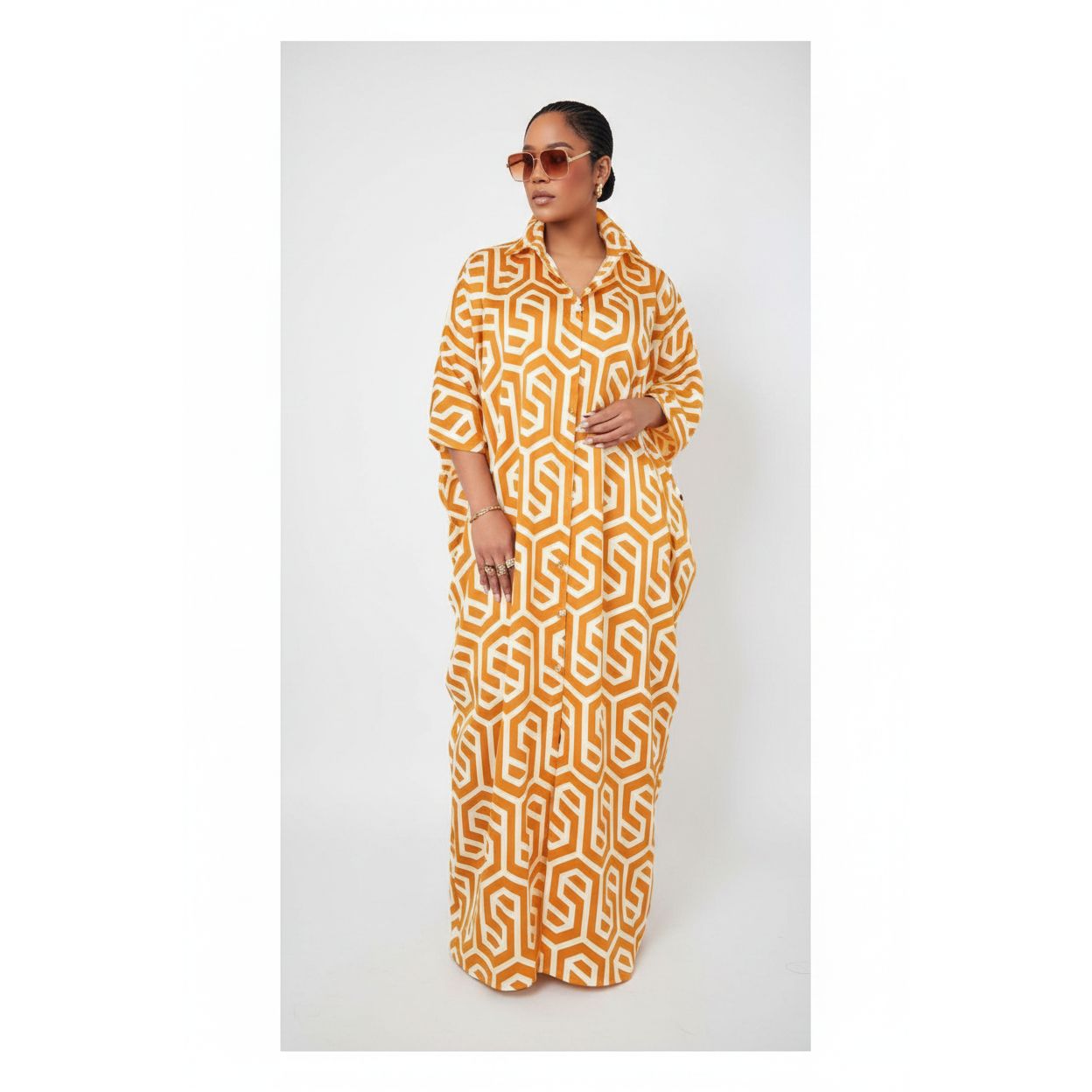 Vintage Short Sleeve Maxi Dress