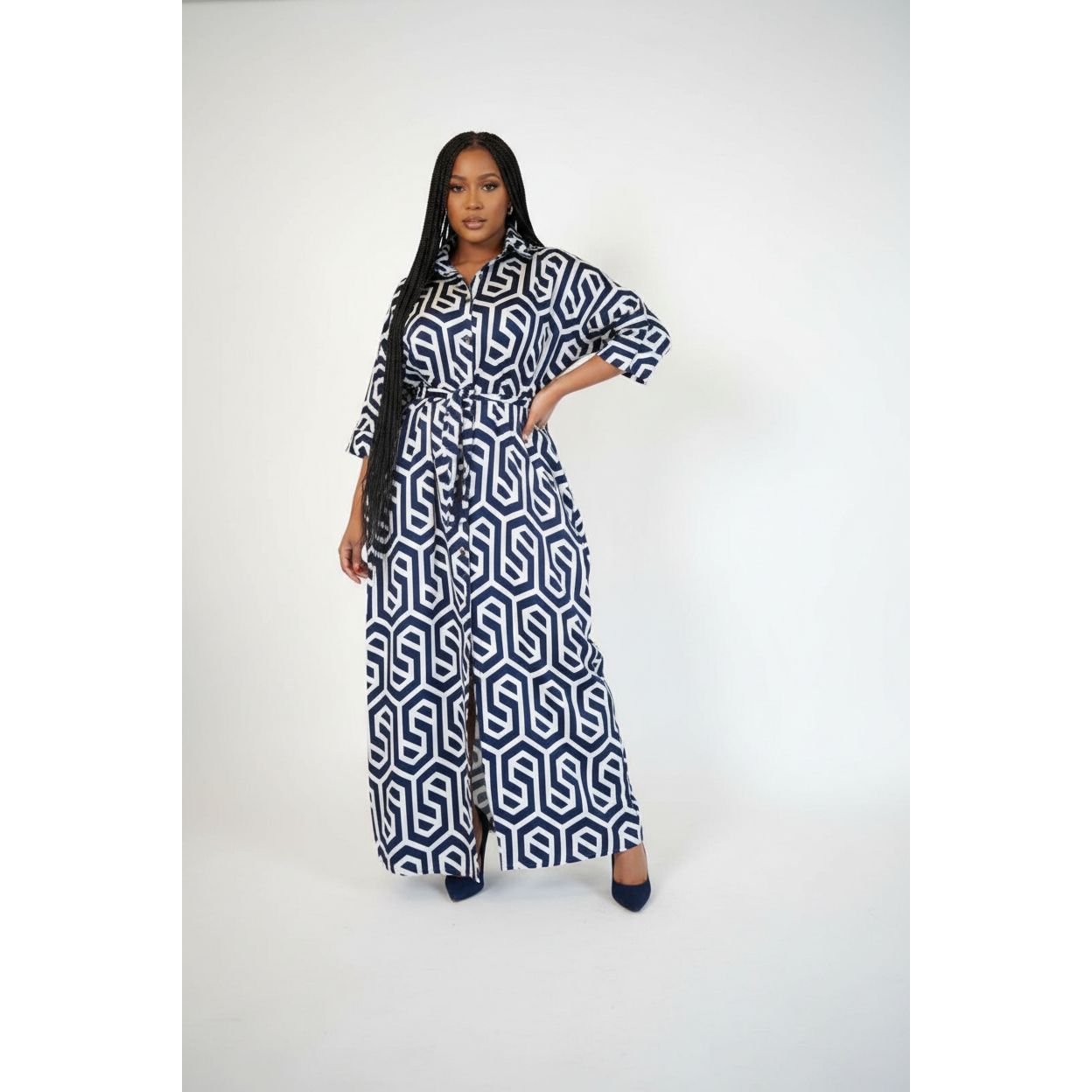 Vintage Short Sleeve Maxi Dress