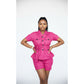 Vintage Buttoned Top and Short Pant Set