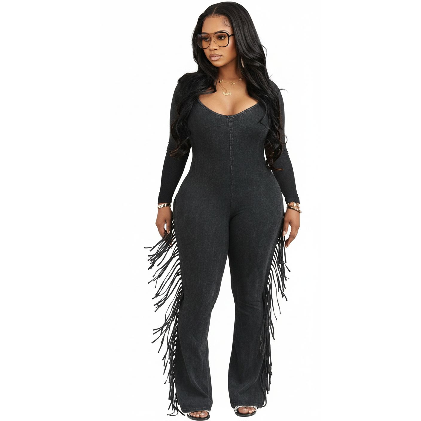 Sexy Ruffled Side Jumpsuit