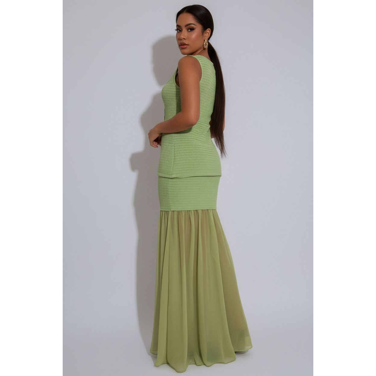 Ladies Single-Breasted Waistcoat & Pleated Fishtail Skirt