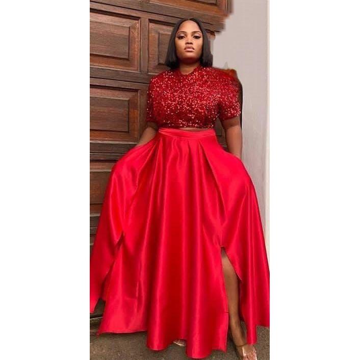 Sexy Glitter Crop Top & Skirt Set