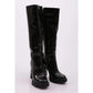 Long Glossy Thick Heel Boots