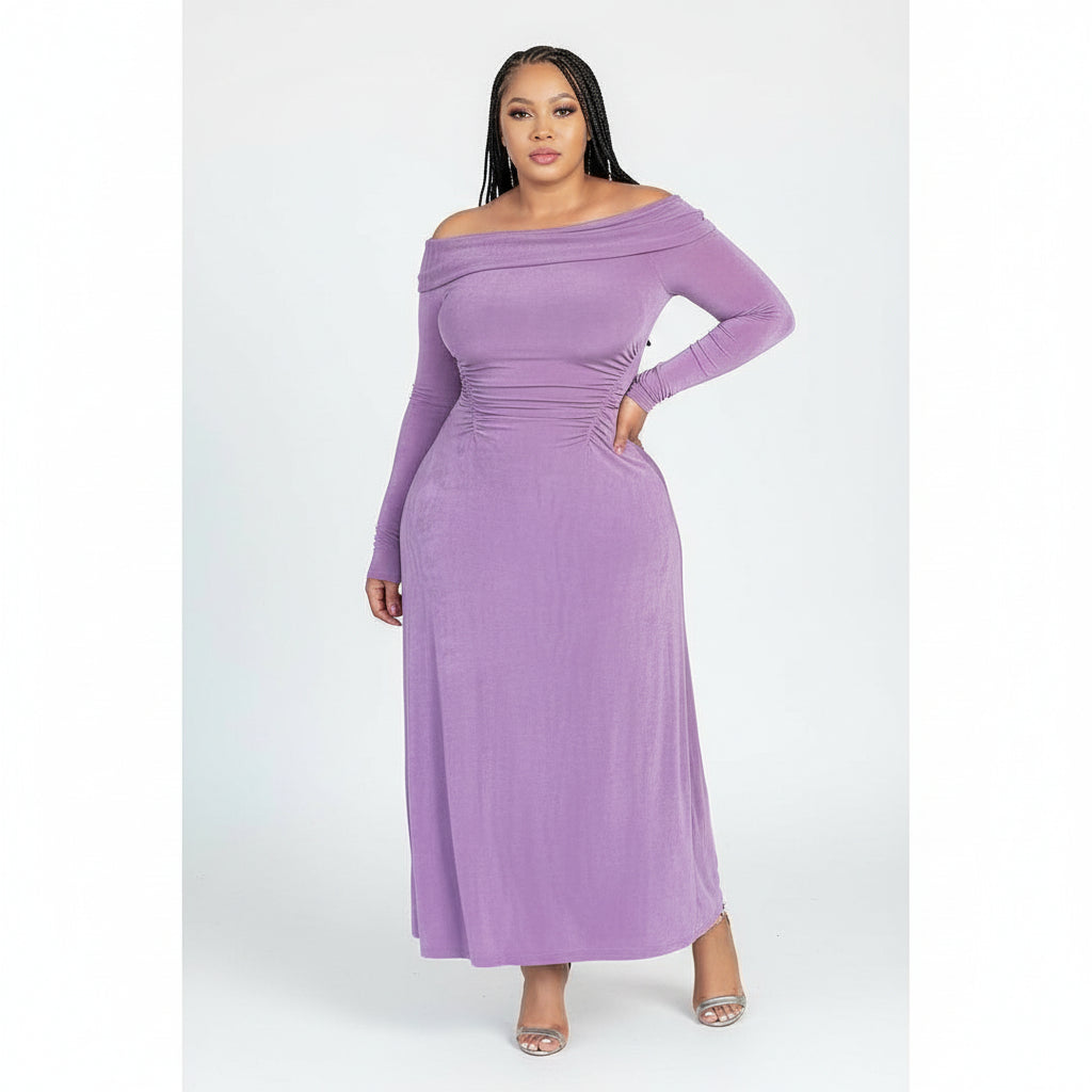 Off Shoulder Long Sleeve Dress