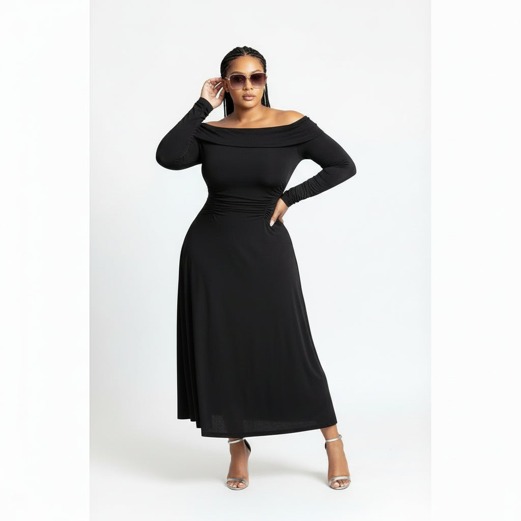 Off Shoulder Long Sleeve Dress