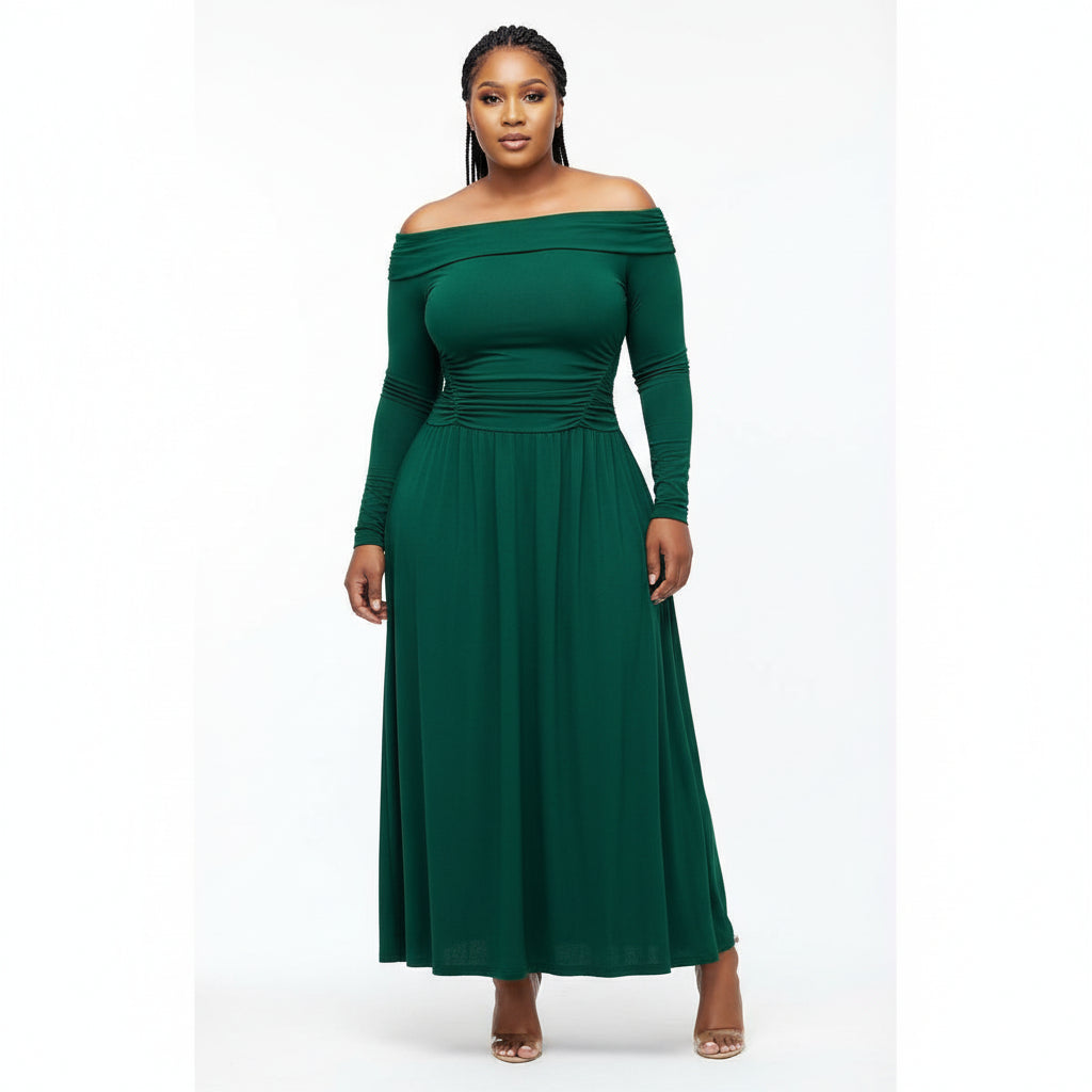 Off Shoulder Long Sleeve Dress