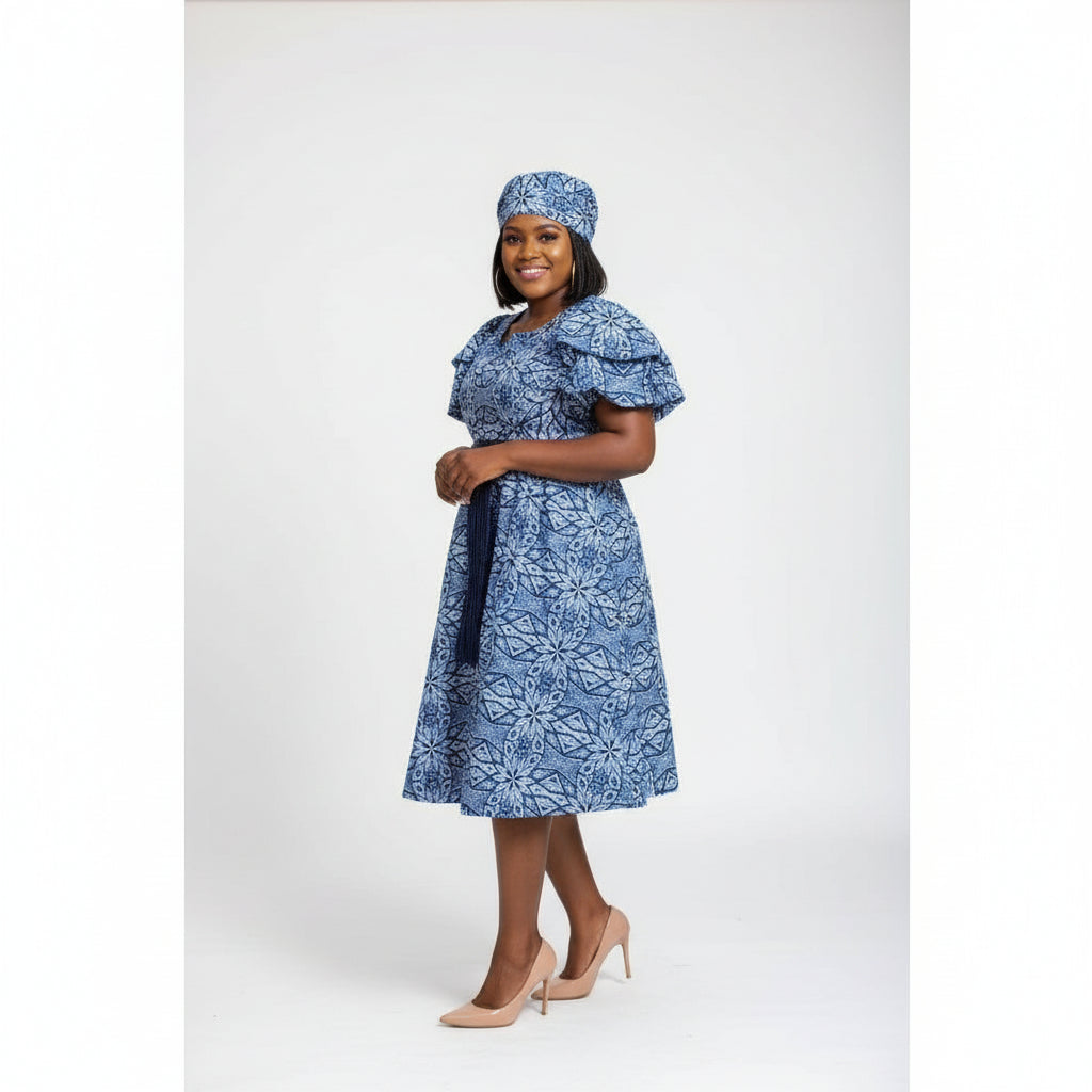 African Flared Sleeves Dress