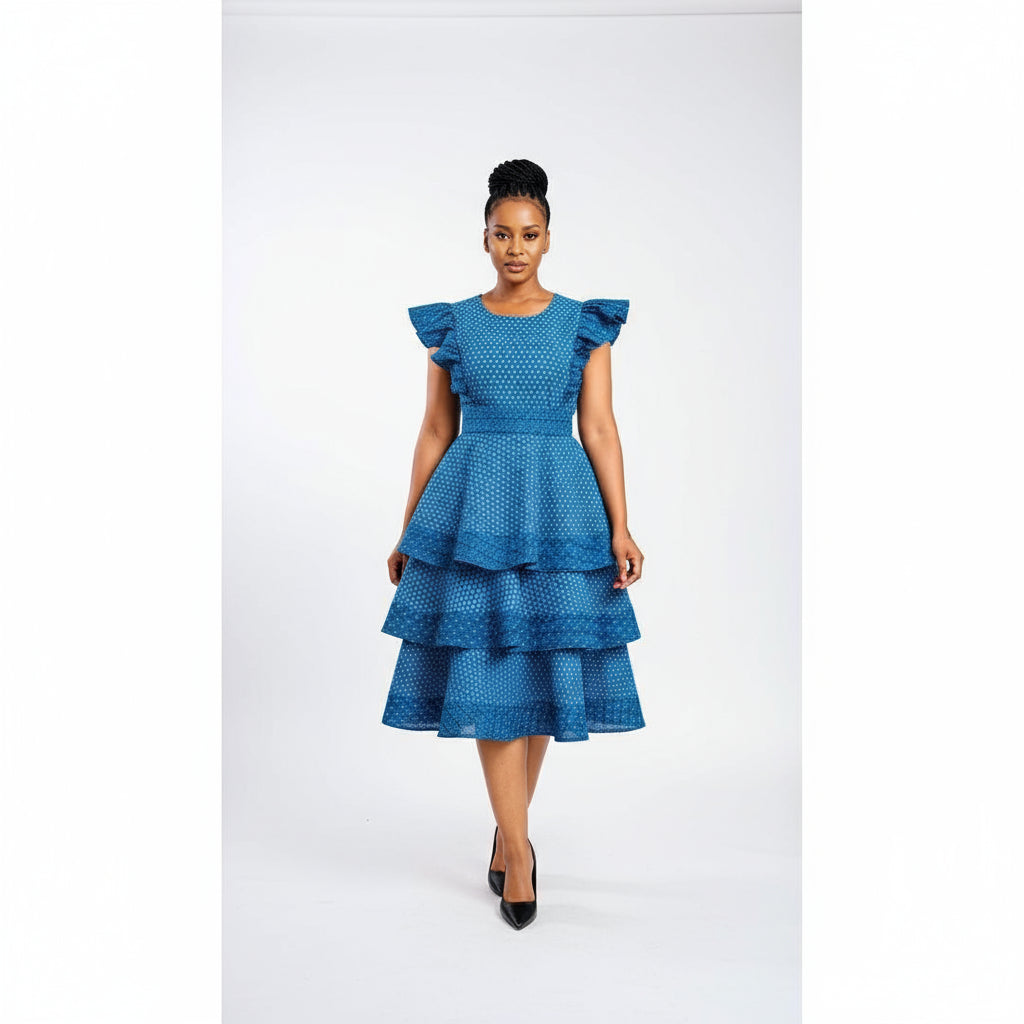 Ankara Round Neck Sleeveless Dress