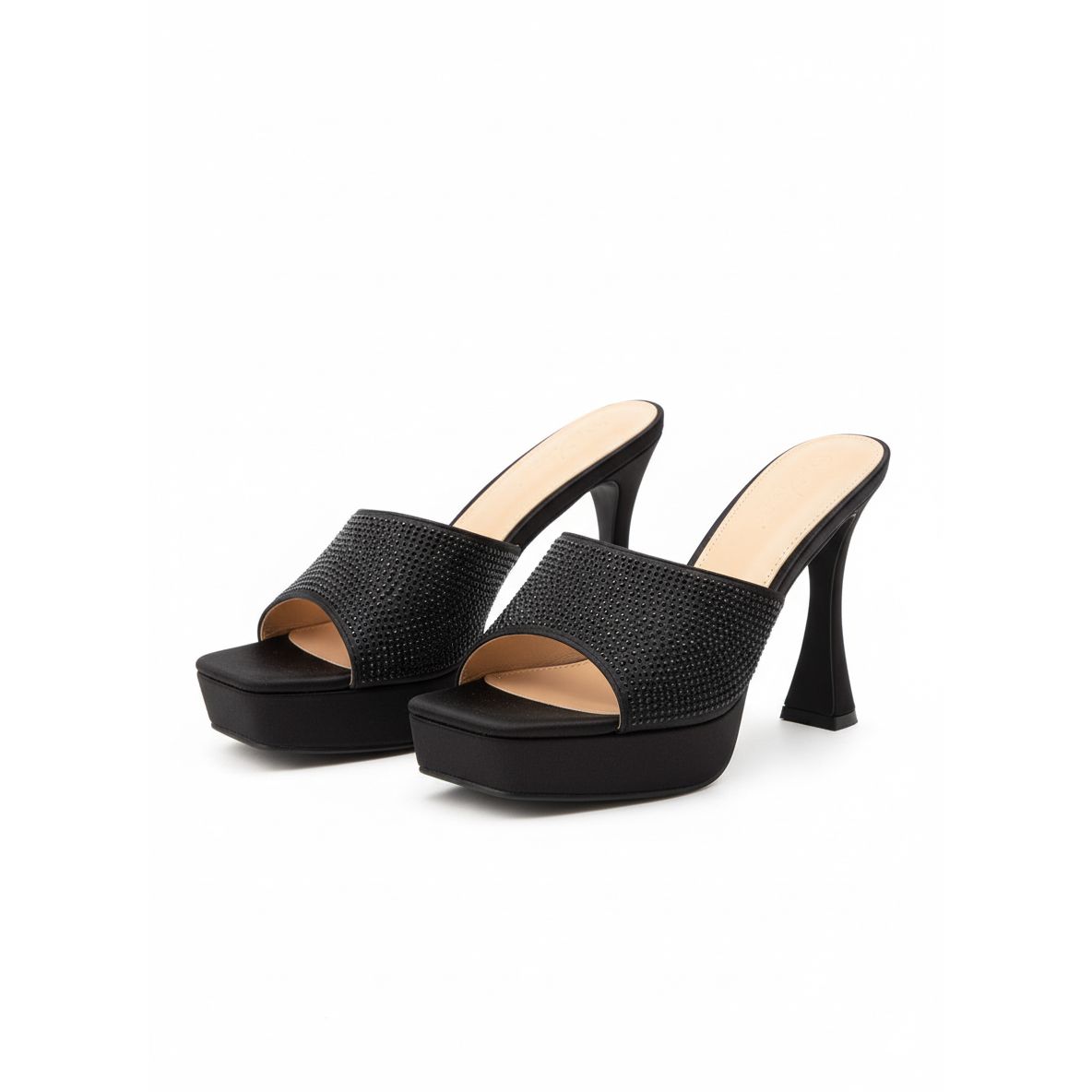Chunky Platform Slip On High Heel Mules.