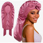 Extended Long Silky Satin Bonnet with Bow Detail