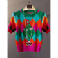 Short Sleeve Multicolor Harlequin Print Knit Top