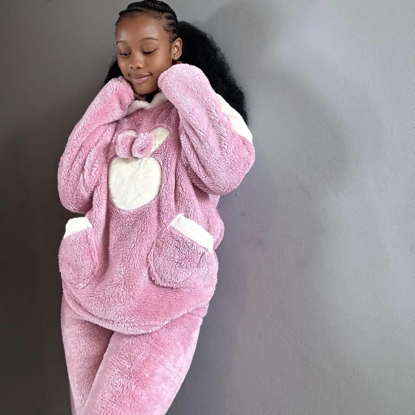 Hooded Warm Fleece Pyjamas