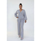 Knitted Button Cardigan & Wide-Leg Pant Set