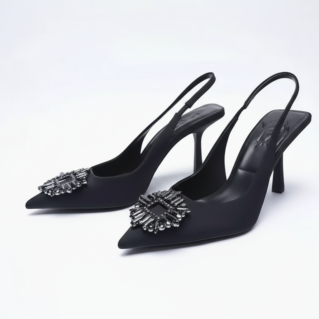 Rhinestones Decorated Pointed Heels Pumps