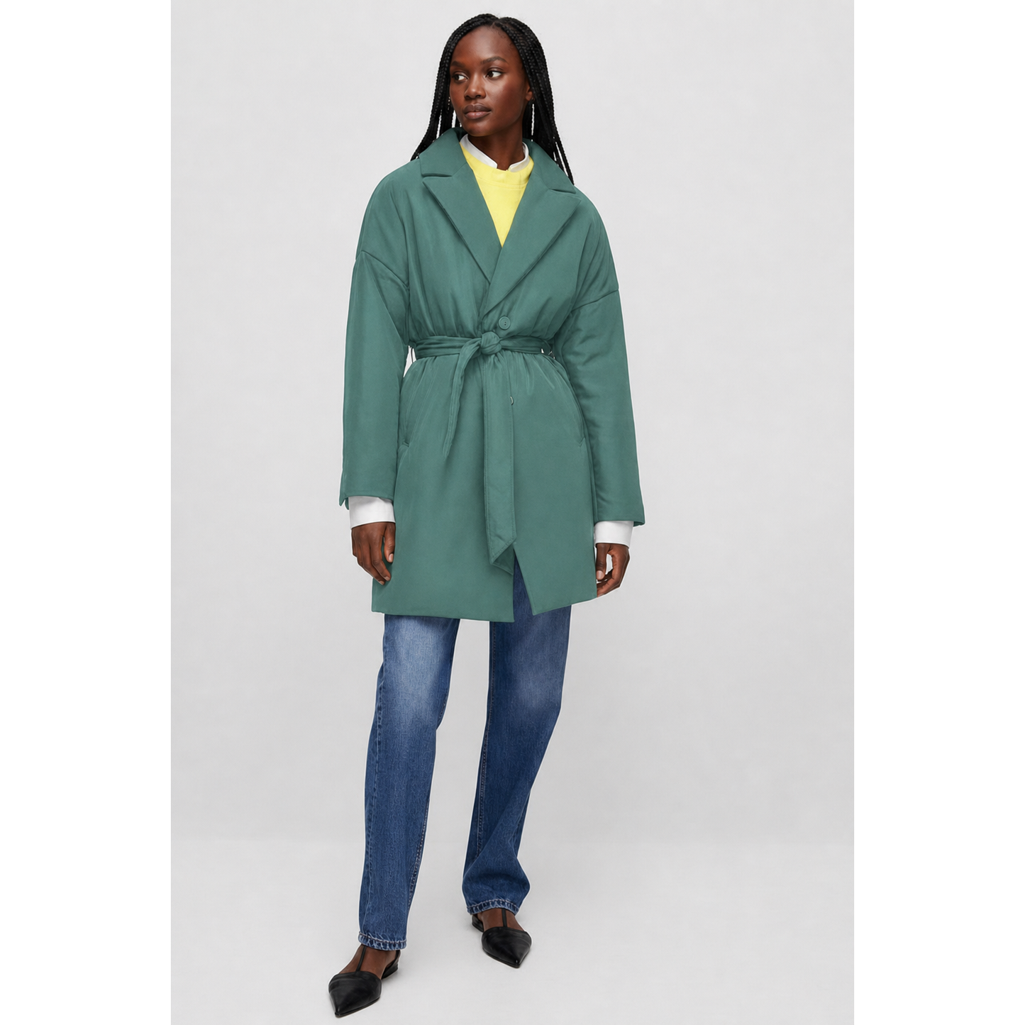 Belted Longsleeve Bomber Jacket