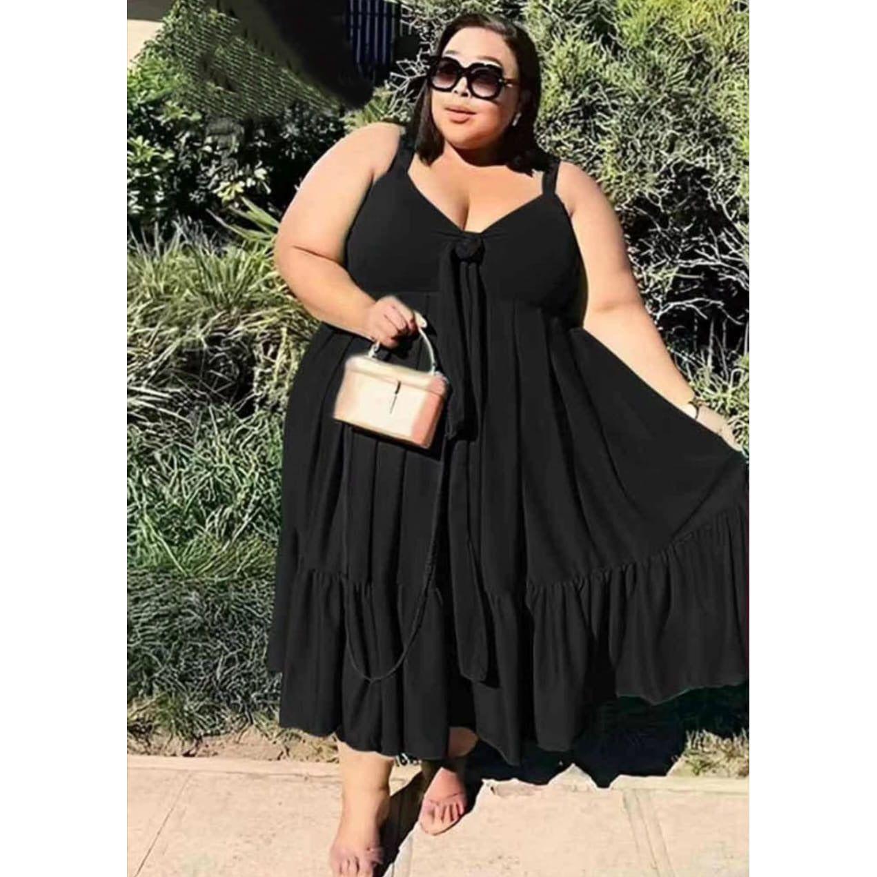 Sleeveless Plus Size Bubbles Dress YELLOW SUB TRADING Sleeveless Plus Size Bubbles Dress YELLOW SUB TRADING