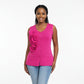 Sleeveless Floral-Accented Knitted Top
