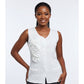 Sleeveless Floral-Accented Knitted Top
