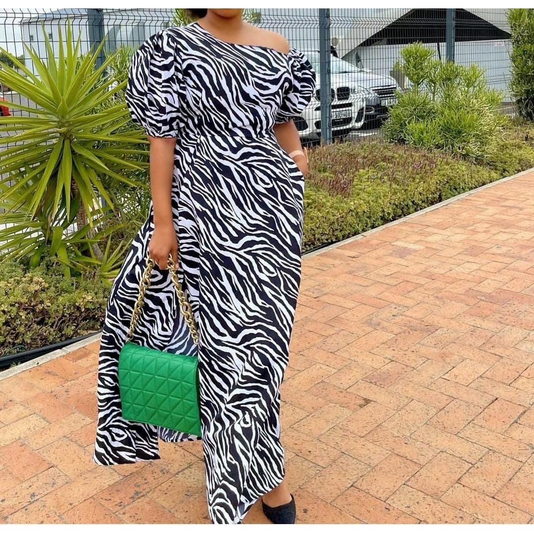 Sexy Zebra Printed Maxi Dress