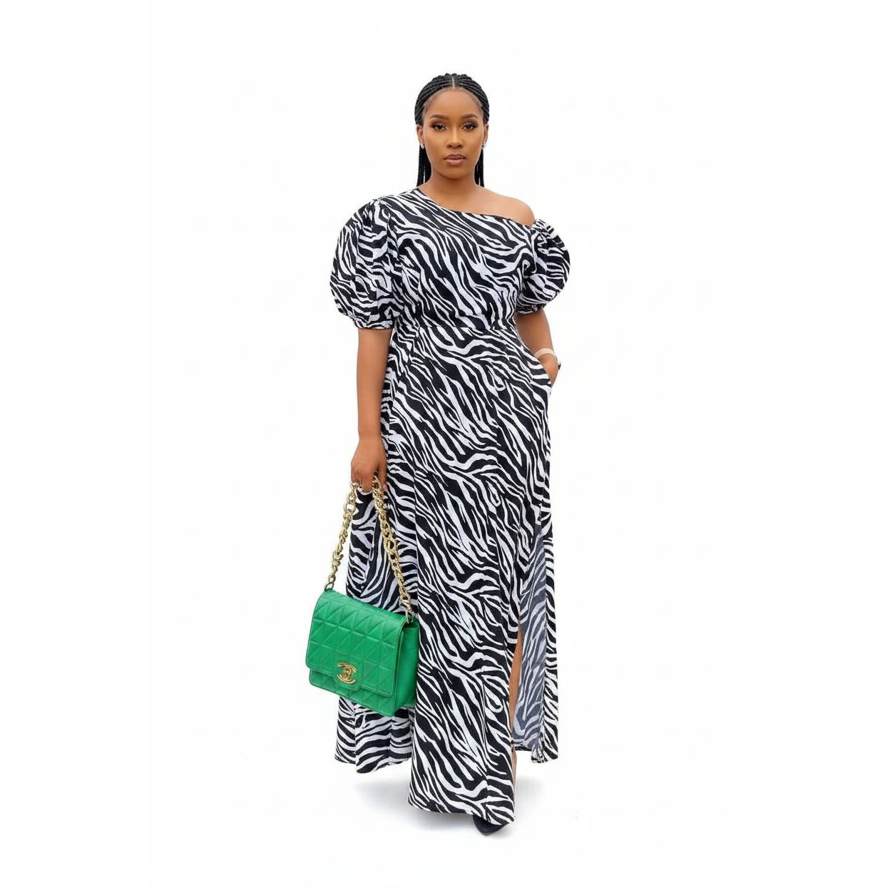 Sexy Zebra Printed Maxi Dress