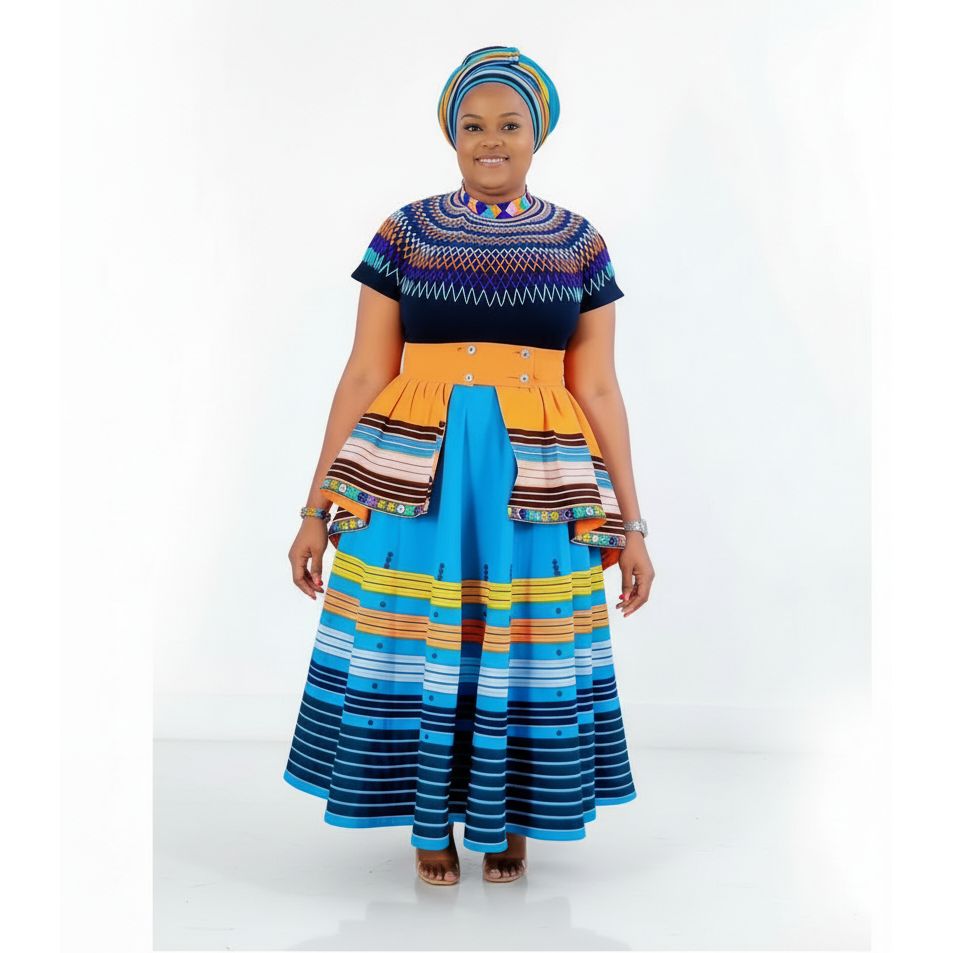 Plus Size African Multi Layer Traditional Set