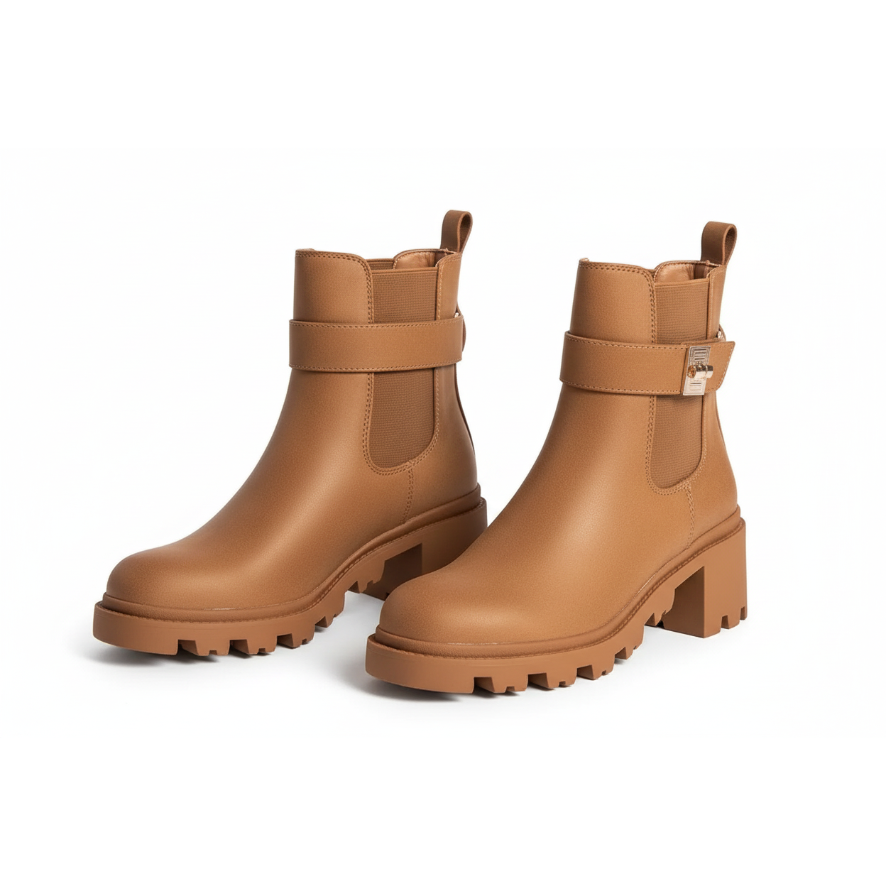 Ladies Ankle Chunky Block Heel Boots