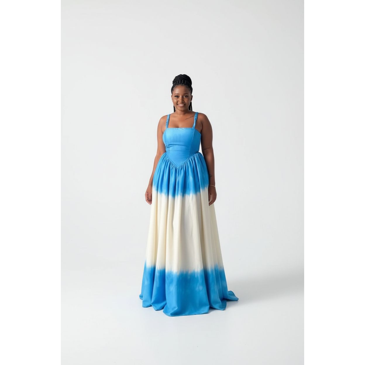 Corset Style Long Tie-Dye Maxi Dress