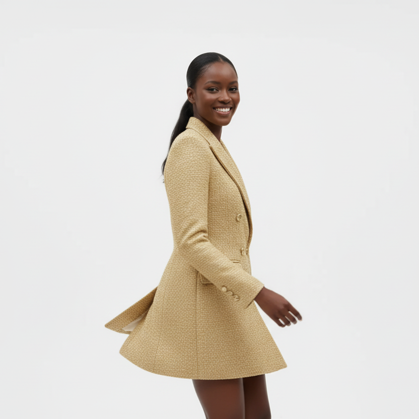 Ladies Classic Boucle Mini Blazer Dress