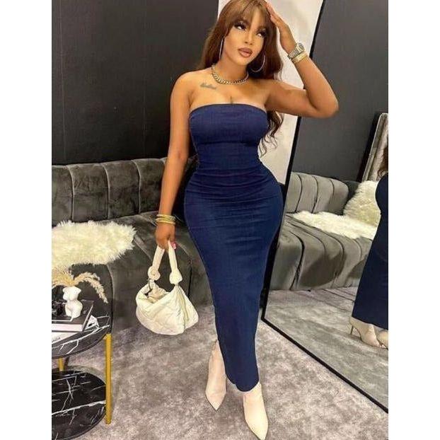 Sexy Denim Boob Tube Dress