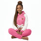 Fluffy Hooded Two Toned Sleepwear Set