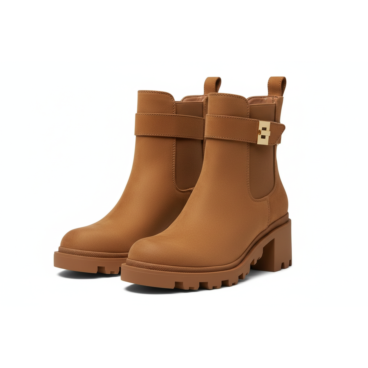 Ladies Ankle Chunky Block Heel Boots