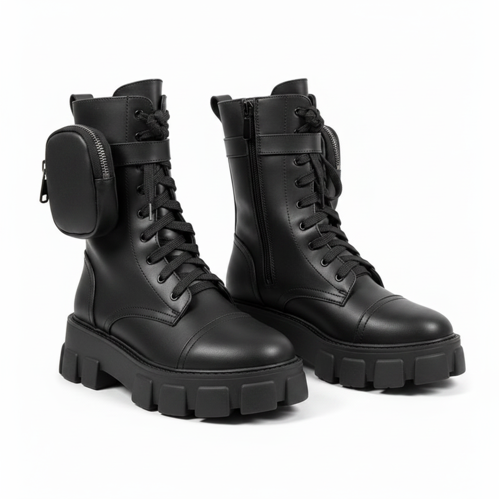 Chunky Pocket Platform Boots