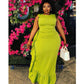 Sleeveless Side Ruffle Dress