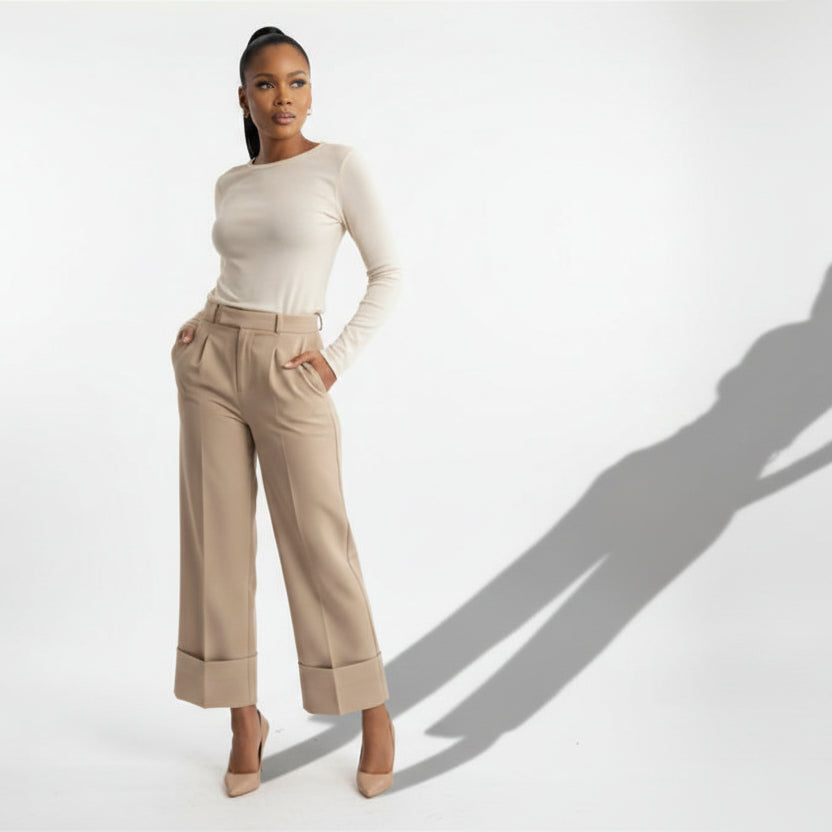 Women's Long 3/4 Straight-Leg Trousers