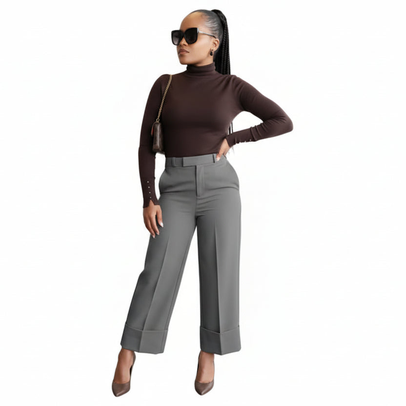 Women's Long 3/4 Straight-Leg Trousers