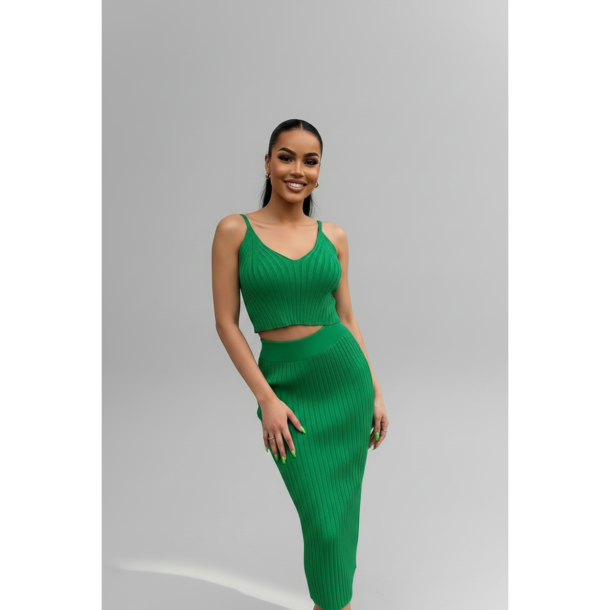 Knitted Solid Color Set