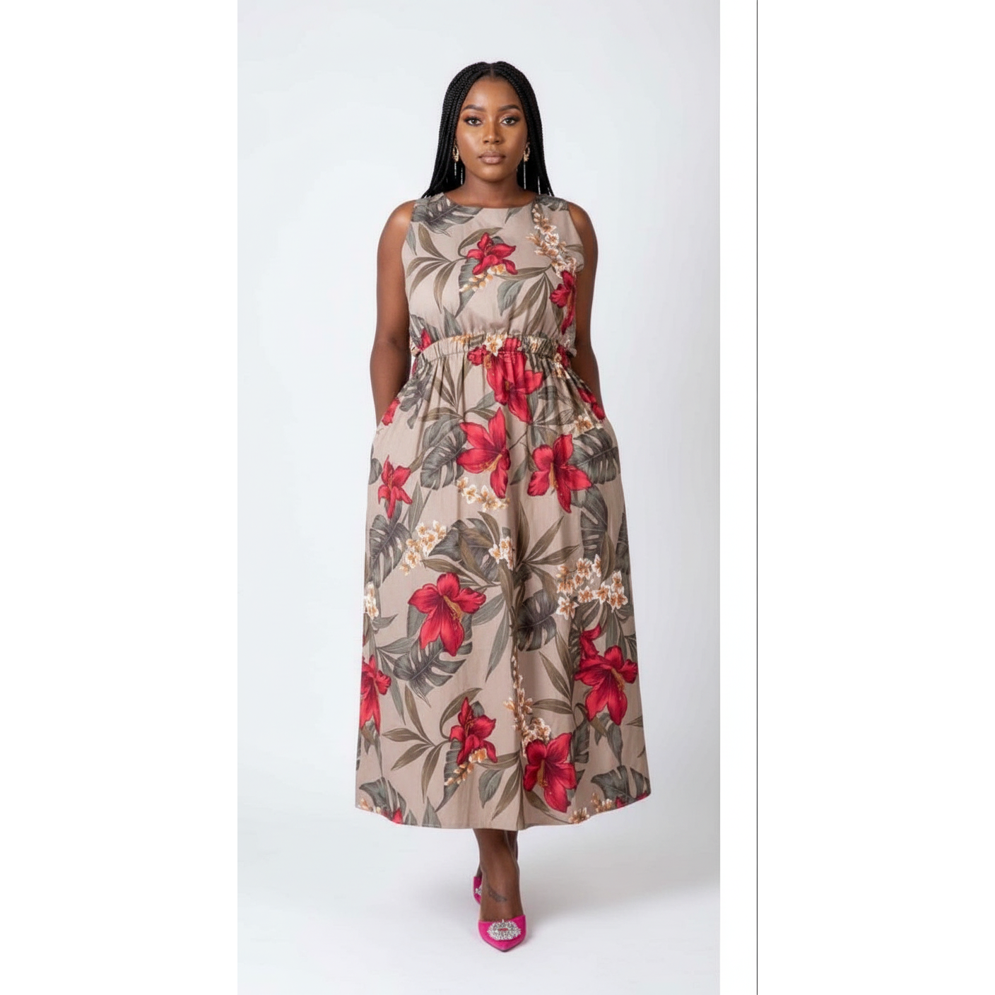 Sleeveless Floral Dress