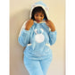 Hooded Warm Fleece Pyjamas