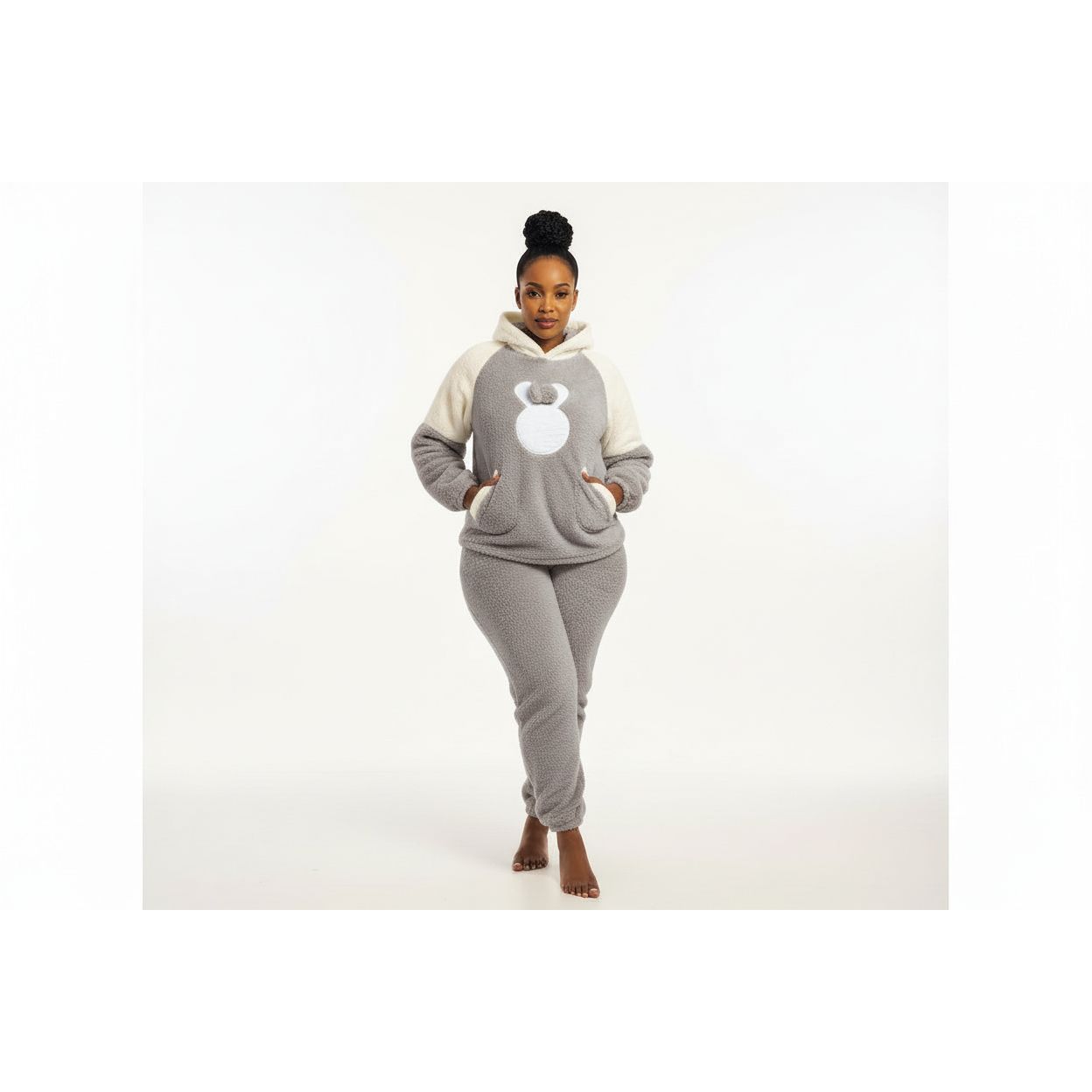 Hooded Warm Fleece Pyjamas