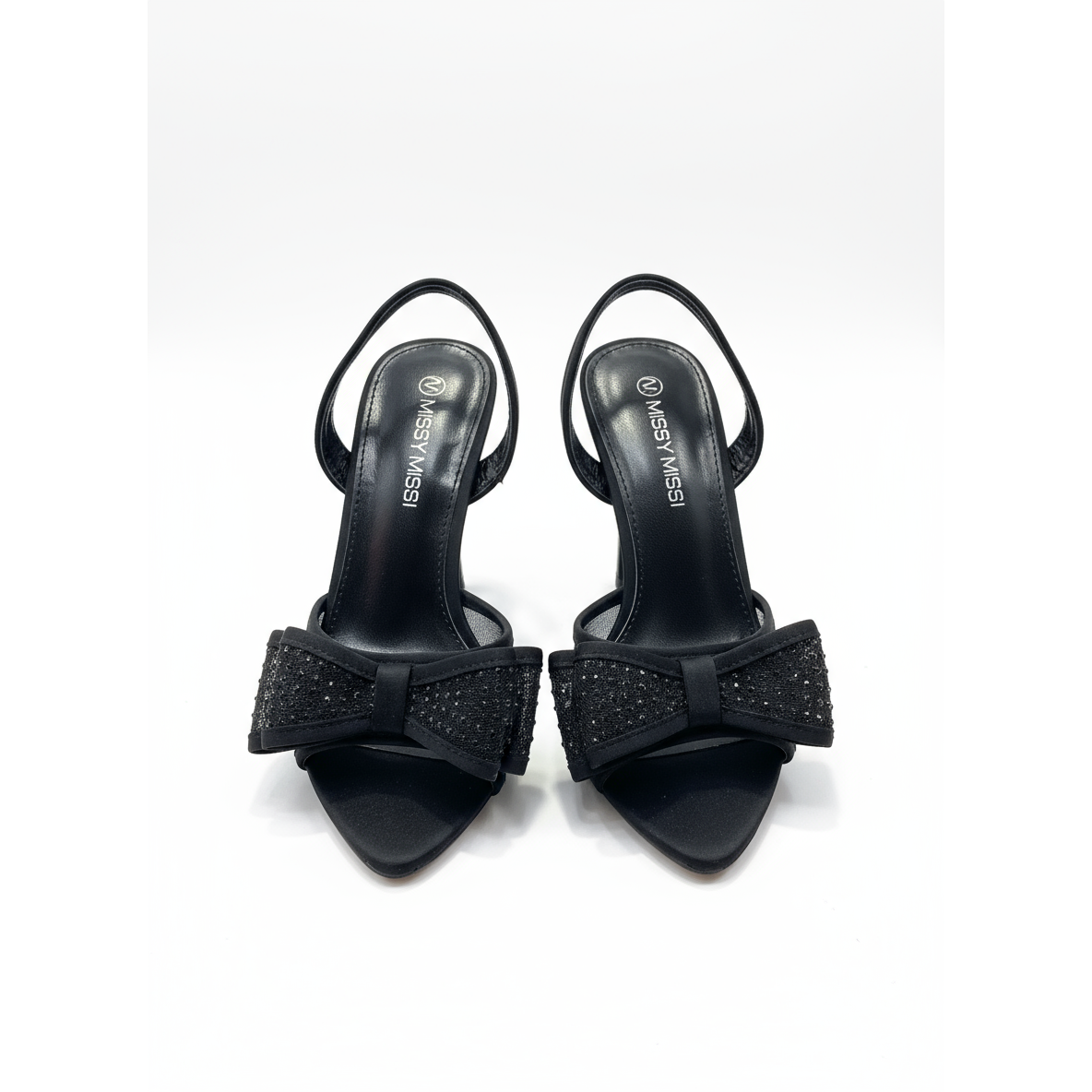 High Heels Diamond Bow Mesh Pointed Shallow Mouth Single Shoes