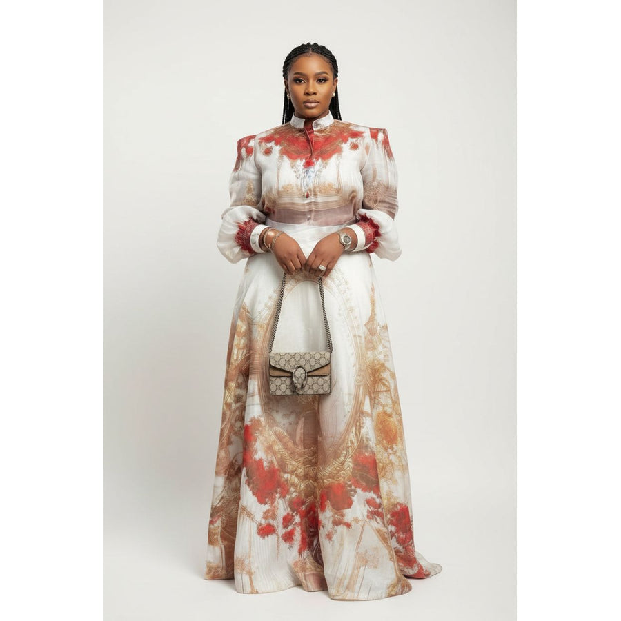 The Sienna Baroque Printed Maxi two piece set.