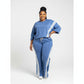 Two Piece Two Tone Long Sleeve Pants & Top Set