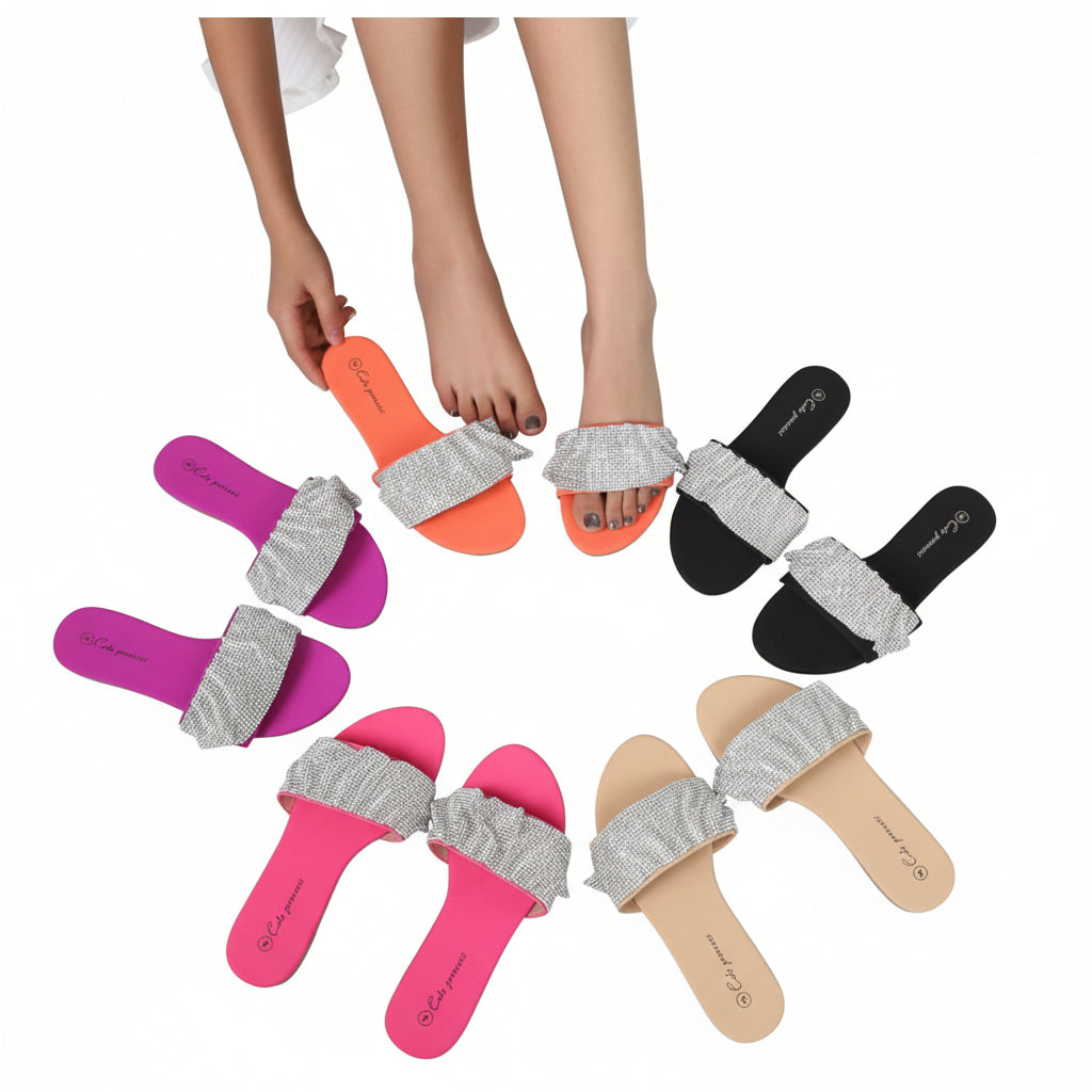 Casual Rhinestone Flat Sandals