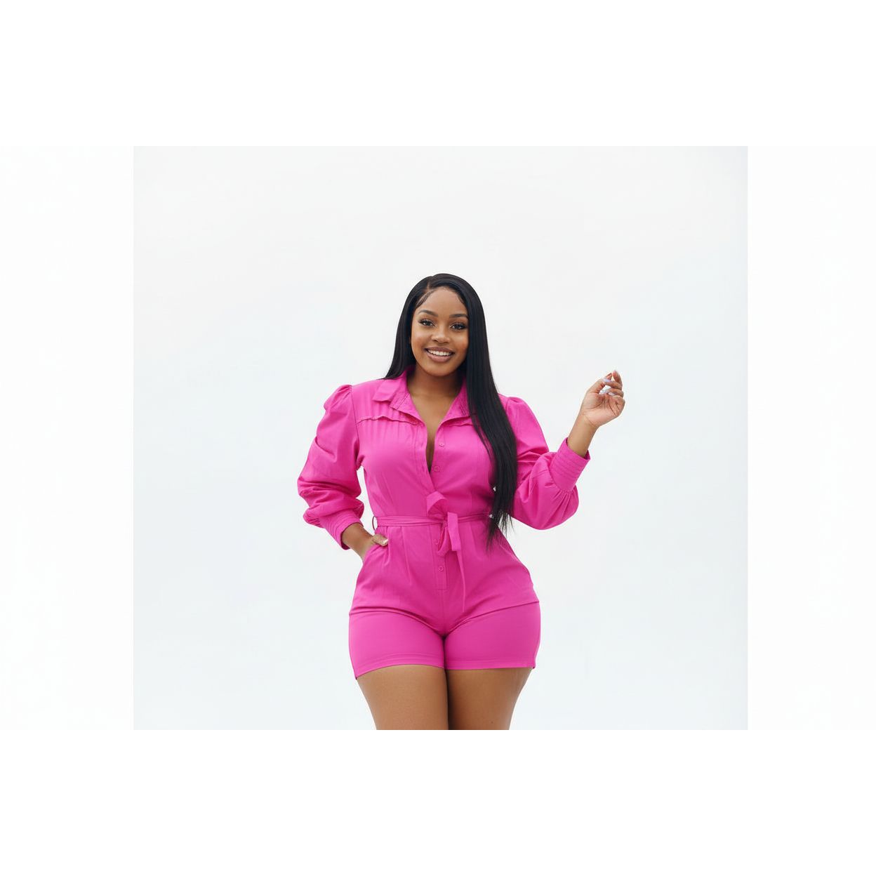 Long Sleeve Short Jumpsuit
