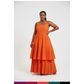 Pleated High Waist Solid Color Dress