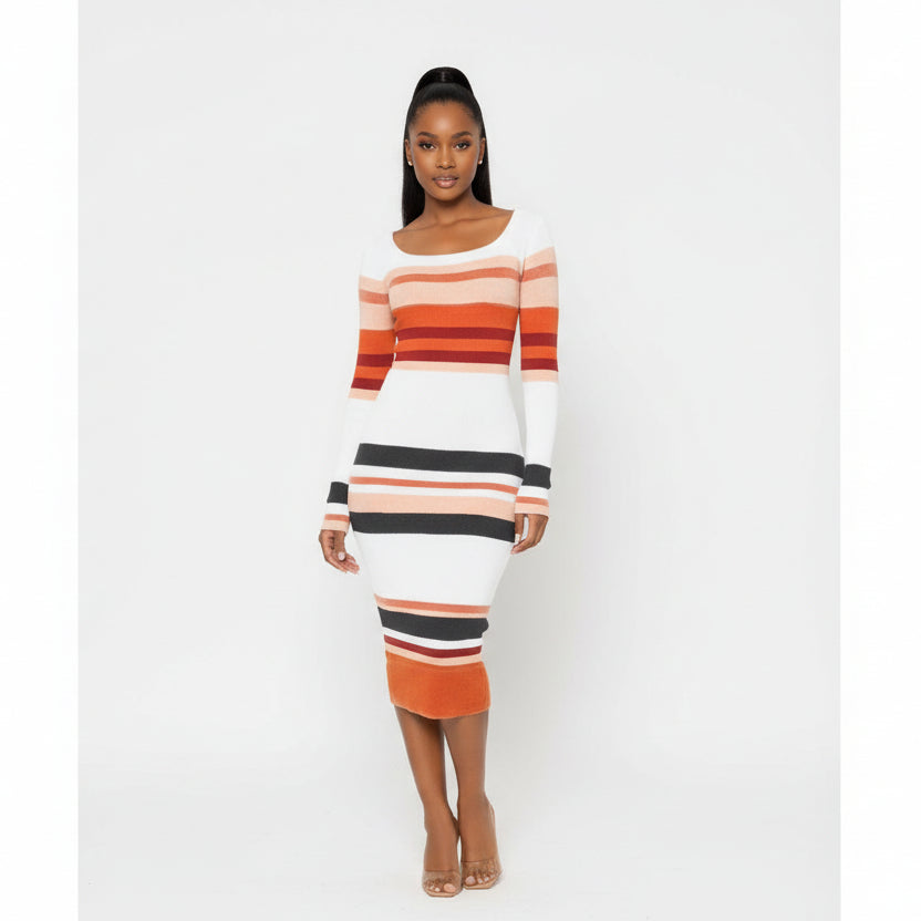 Knitted Round Neck Bodycon Dress
